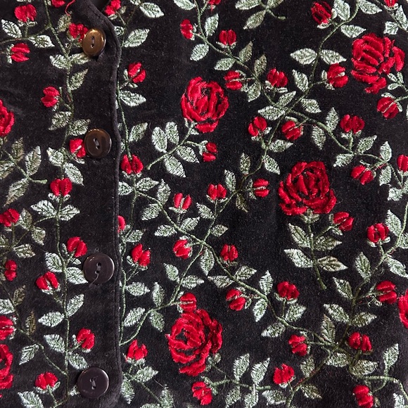 Whimsigoth velvet rose vest - Picture 3 of 6